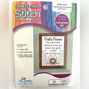 Janlynn Counted Cross Stitch Complete Kit 999-1011 6×9 Inspirational DIY Crafts